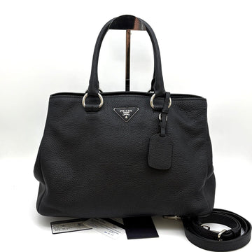 Prada Vitello Daino Tote Bag Shoulder Bag Black 157350662