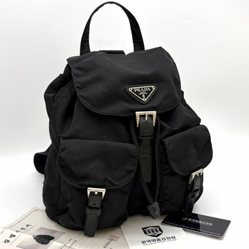 Prada Triangle Logo Nylon Backpack Small Black 157351172