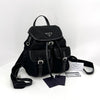 Prada Two Pocket Triangle Logo Nylon Backpack Black 157351232 [P]