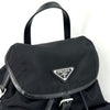 Prada Two Pocket Triangle Logo Nylon Backpack Black 157351232 [P]