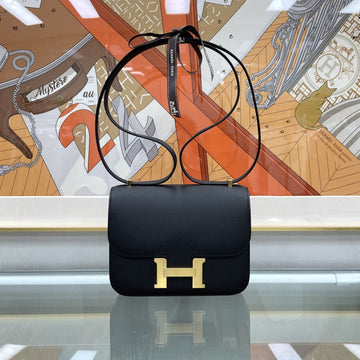 Hermes Constances 18 Mini Epsom Black Gold H083905 G Stamp 157373371