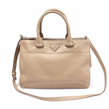 PRADA ベージュ シティ カーフスキン ダブルジップ 2WAY 2845 157373401