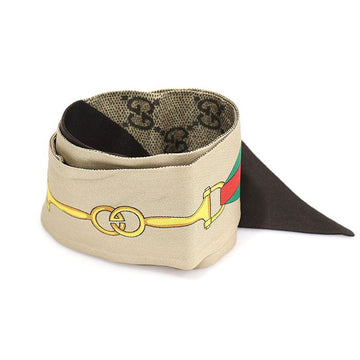 Gucci 100% Silk Interlocking G Web Print Ribbon Twilly Scarf 756937 157374519