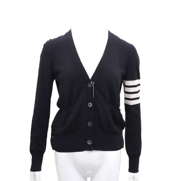 THOM BROWNE Virgin Wool 4-Bar Lateral Stripe V-Neck Damen Cardigan FKC334A-Y1014-415 157376599