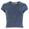 BAPE Light Indigo Ape Head One Point Crop T-Shirt 157379184 [P]