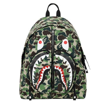 BAPE Green ABC Camo Shark Daypack Backpack 157381686