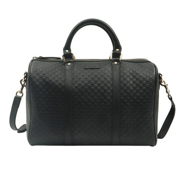 Gucci Black Micro Shima Leather Gold Boston 2WAY / 449646 157386575