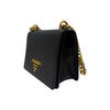 Prada Saffiano Leather Chain Flap Shoulder Bag Black Gold 1BD133 157386636 [P]
