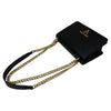 Prada Saffiano Leather Chain Flap Shoulder Bag Black Gold 1BD133 157386636 [P]