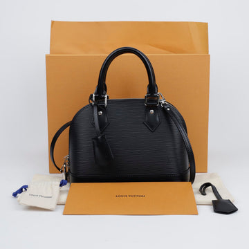 LOUIS VUITTON Alma BB Épi Leder Top Handle Schultertasche Schwarz 157120823