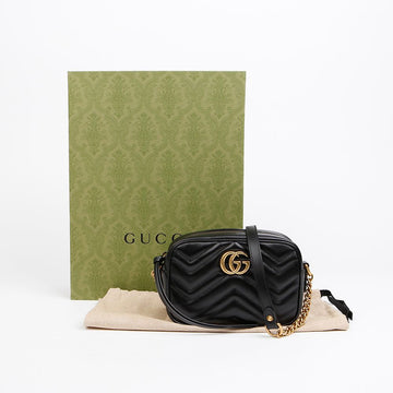Gucci GG Marmont Matelassé Mini Crossbody Bag Black 157115586