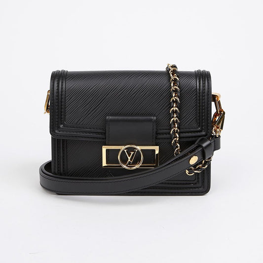 LOUIS VUITTON ドーフィン ミニ エピ グレイン レザー ショルダーバッグ ブラック 157202341 [P]