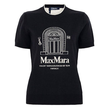 MaxMara Black Euphoria Wool Short Sleeve Knit 156722113 [P]