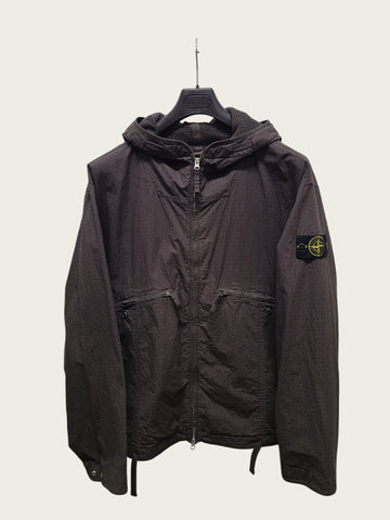 STONE ISLAND チャコールグレー ミルスペック ストレッチ リップストップ TC フードジャケット 157389708
