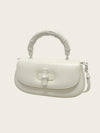 Gucci White Leather Bamboo Diva Small Top Handle Bag 157389768 [P]