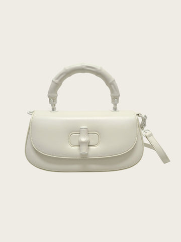 Gucci White Leather Bamboo Diva Small Top Handle Bag 157389768