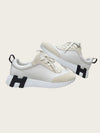 Hermes White Black H Logo Leather Bouncing Sneakers 157390141 [P]