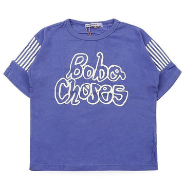 Bobo Choses Kids Logo By Hand Short Sleeve (Blue) B126AC138 411 154991500