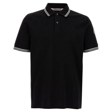 MONCLER Polo T-Shirt mit Logo-Patch Schwarz 8A000 07 89A16 999 126841862 [P]