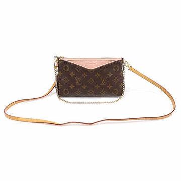 LOUIS VUITTON Klassischer Monogramm Canvas Rose Powder Palace Clutch Crossbody 2WAY 157392652