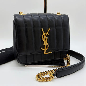 Saint Laurent Vicky Chain Shoulder Bag Crossbody Black 157394375