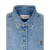 AMI Blaues Baumwollhemd mit Knöpfen und Button-Down (USH786 DE0056 480) 157399016 [P]