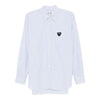 COMME DES GARCONS Schwarzes Herz Aufnäher Streifenhemd 157401003 [P]