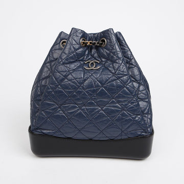 CHANEL Klein Vintage Kapskin Rucksack Navy 157229769