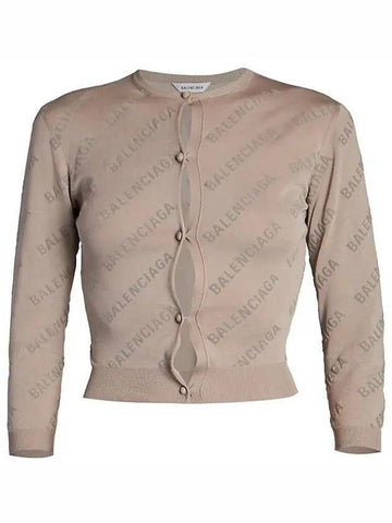BALENCIAGA Mini Allover Logo Strickjacke 133028388