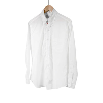 Thom Browne Men's Hidden Triple Stripe Classic Poplin Shirt White 3 Size 157403443