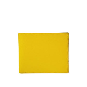 HERMES Citizen Twill Seiden Kompakt Leder Geldbörse Gelbe Sonne 157403458