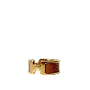 Hermes Olymp Ring Metal Medium Yellow Gold Etoupe H500058FC37 157403461