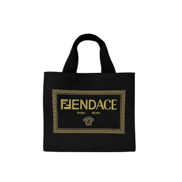 FENDI ペンダチコットントートバッグショルダーバッグブラックラージ8BH395 157403464