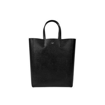 CELINE Vertikaler Leder-Grain Cabas Tote Bag Crossbody Small Schwarz 157403481