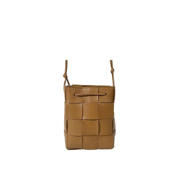 BOTTEGA VENETA Intrecciato Leder Kassette Rucksack Bucket Bag Crossbody Klein Camel 157403486