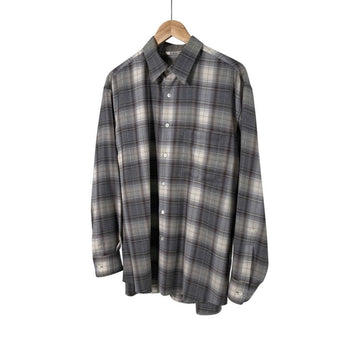 Auralee Men's Super Light Wool Check Shirt Jacket Gray 22AW 157403491
