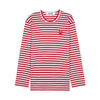 COMME DES GARCONS T164 051 Rot Weiß SS26 Unisex Herz Streifen T-Shirt 157406075 [P]