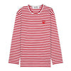COMME DES GARCONS T164 051 Rot Weiß SS26 Unisex Herz Streifen T-Shirt 157406075 [P]