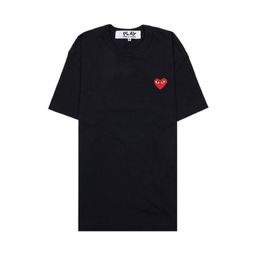 COMME DES GARCONS T108 051 Schwarz SS26 Unisex Red Heart Applikation T-Shirt 157406076
