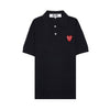 COMME DES GARCONS T290 051 ブラック SS26 ユニセックス ダブルハート ワッペン ポロシャツ 157406079 [P]