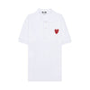 Comme Des Garcons Double Heart Patch Polo T-Shirt 157406081 [P]