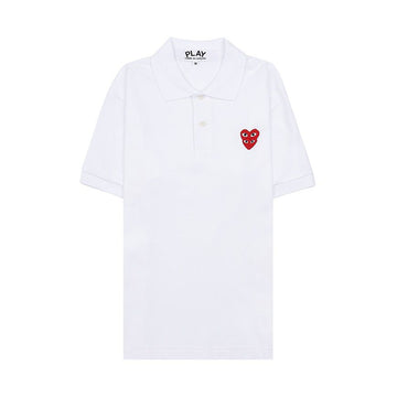 COMME DES GARCONS ダブルハートワッペンポロシャツ 157406081