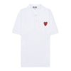 Comme Des Garcons Double Heart Patch Polo T-Shirt 157406081 [P]
