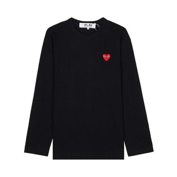 Comme Des Garcons T118 051 Black Red Heart Patch T-Shirt 157406091