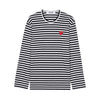 COMME DES GARCONS T164 051 ブラック ホワイト SS26 レッドハート ストライプ Tシャツ 157406095 [P]