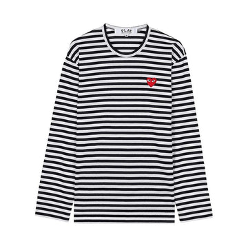 COMME DES GARCONS T164 051 BLACK WHITE SS26 T-Shirt mit Streifen in Rot 157406095