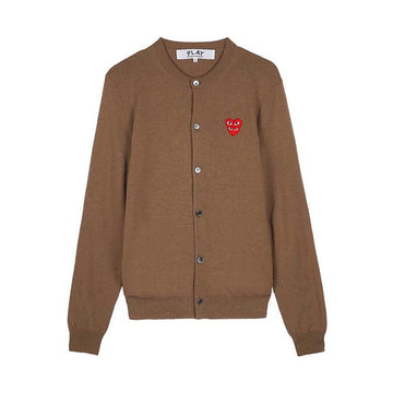 COMME DES GARCONS N075 051 BROWN Unisex Doppelherz Wappen Cardigan 157406109