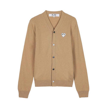 COMME DES GARCONS N066 051 CAMEL Unisex Weißherz Wappen Cardigan 157406115