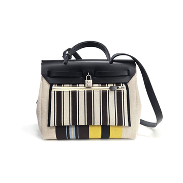 Hermes Hunter Canvas Leather Top Handle Shoulder Bag Multi-Color H084931CK 157406706