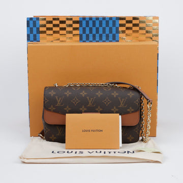 LOUIS VUITTON マルソ モノグラム キャンバス カウハイド レザー ショルダーバッグ キャラメル 157120575